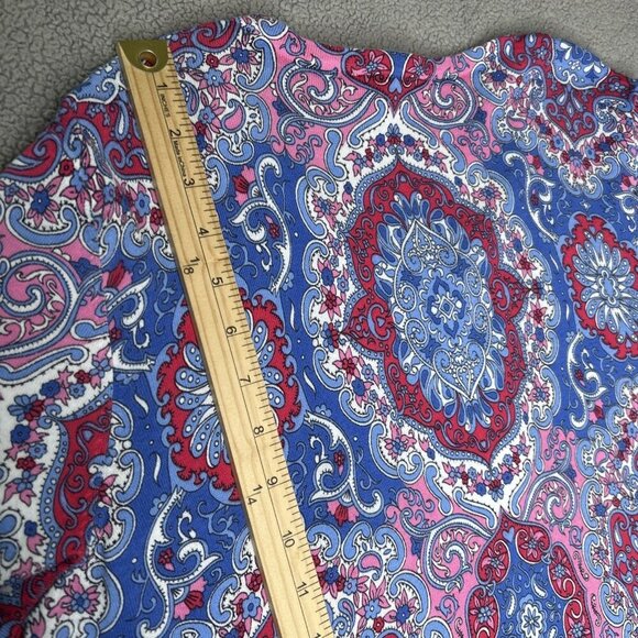 Talbots Cardigan Sweater 2X Lightweight Button Geometric Scrolls Office Church - Picture 10 of 13